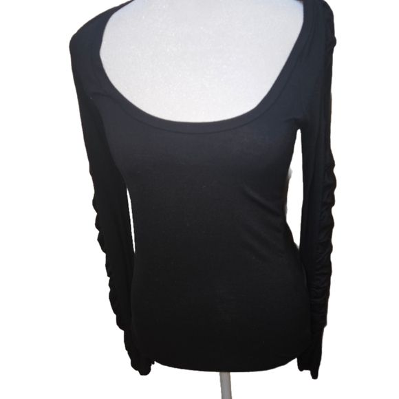 BCBG Black Long Sleeve Top - Picture 1 of 3